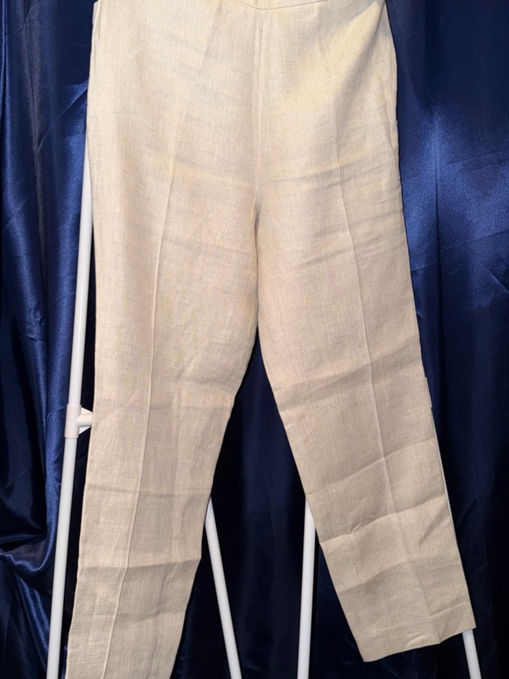 Cantarelli Cream Herringbone Tailored Trousers 8P Hips / 4-6P Waist